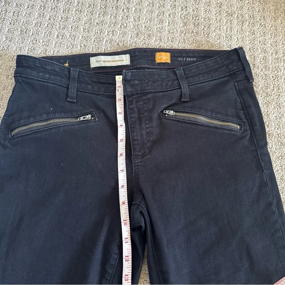 Pilcro And The Letterpress Ankle Zip Black Mid Rise Denim Jeans Sz 30 - Picture 5 of 10